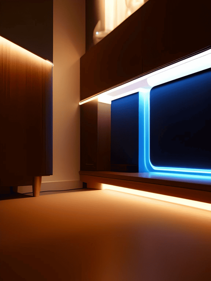 LED Strips Under Cabinet Lights in the living room