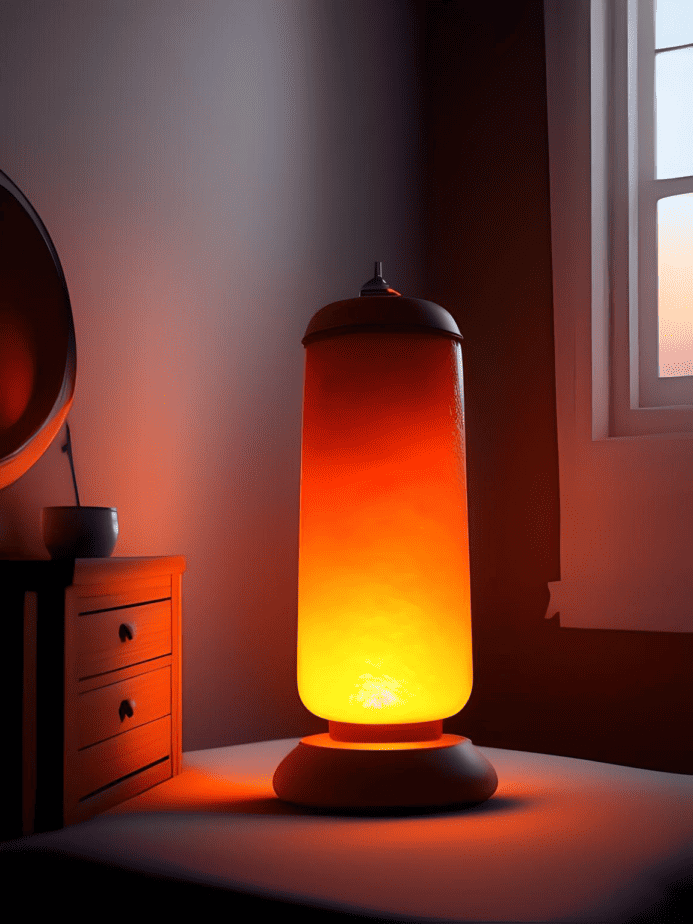 salt lamp in the bedroom